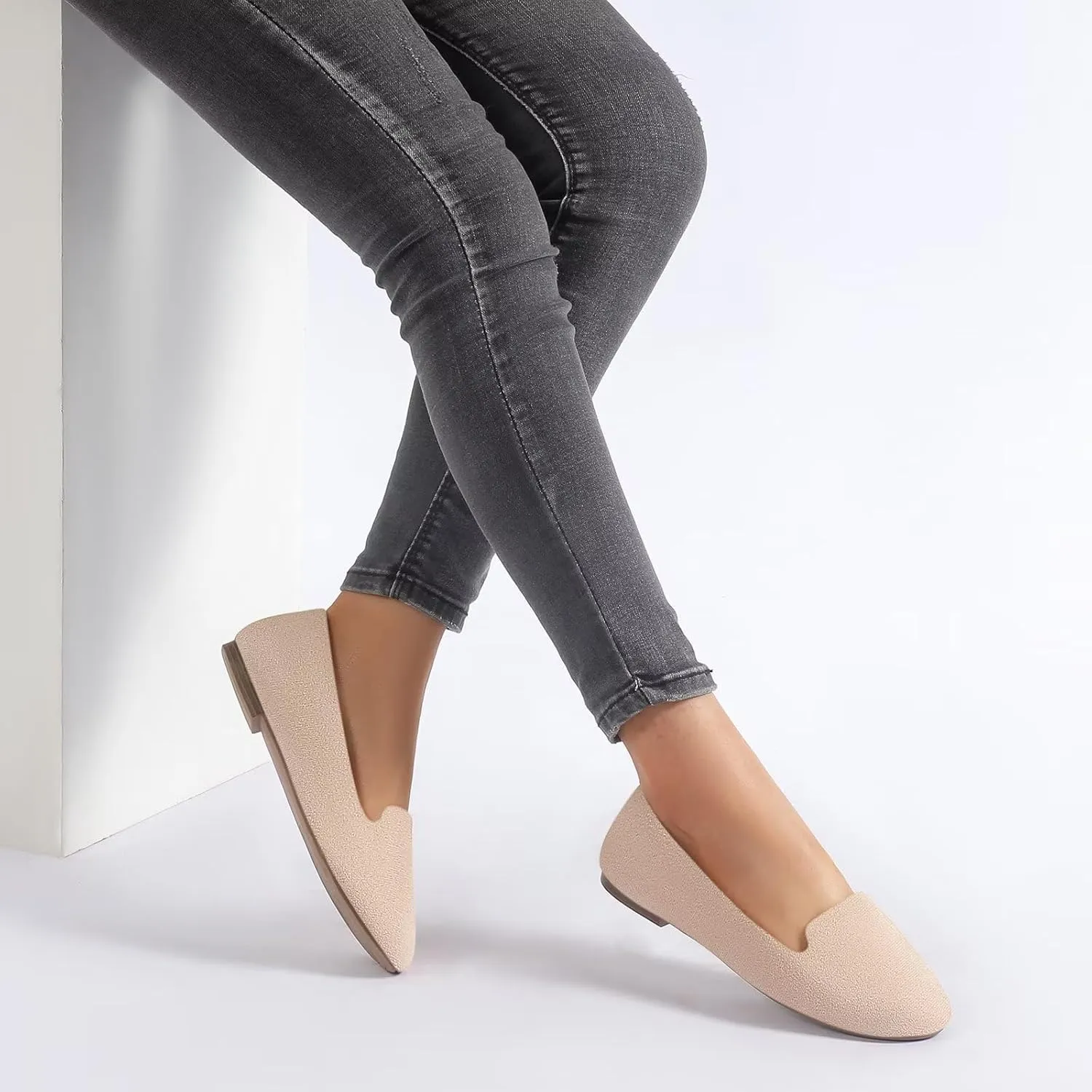 USSHOE Flats Shoes for Women Slip on Round Toe Comfortable Women's Flats Ballet Flats Shoes Loafers