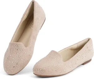 USSHOE Flats Shoes for Women Slip on Round Toe Comfortable Women's Flats Ballet Flats Shoes Loafers