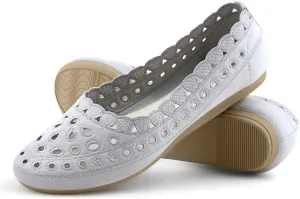 VEEYOO Women's Floral Ballet Flats, Suede Microfiber Comfortable Dress Shoes, Round Toe Mesh Flat Dressy Shoes for Women