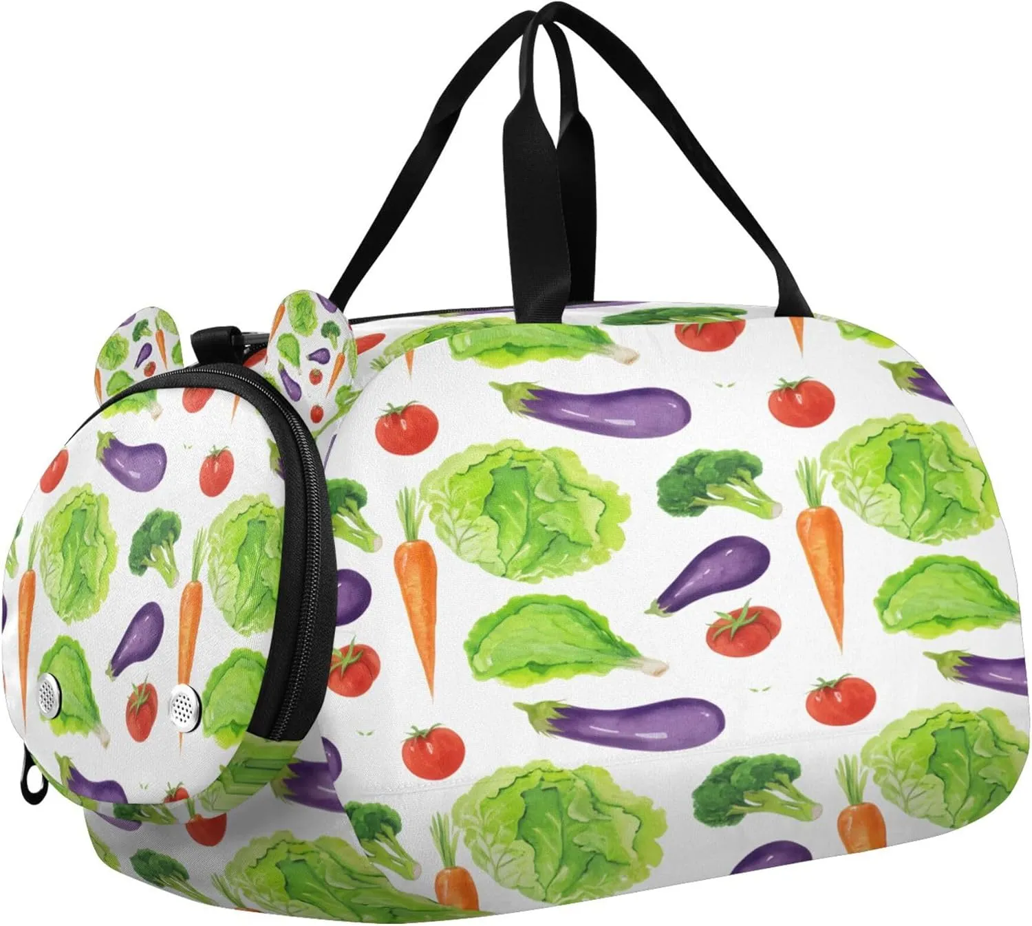 Vegetables Youth Sports & Travel Duffle Bag with Shoe Compartment,Waterproof Gym Bag for Girls and Boys (Overnight Essentials Organizer)