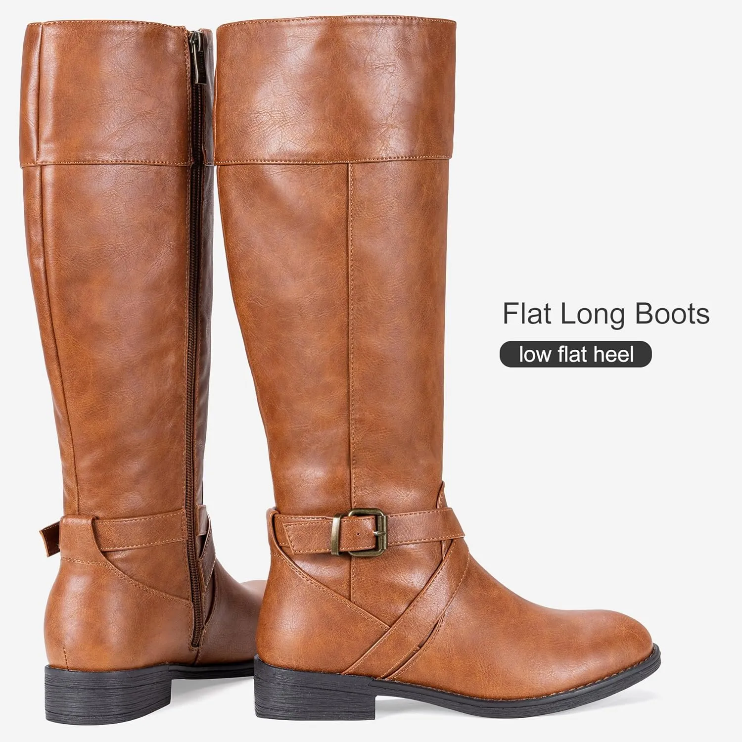 Vepose Women's 949 Knee High Boots,Tall Riding Boots Low Heel with Wide Calf