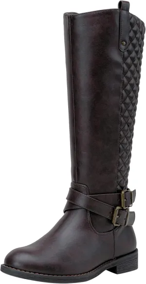 Vepose Women's 949 Knee High Boots,Tall Riding Boots Low Heel with Wide Calf