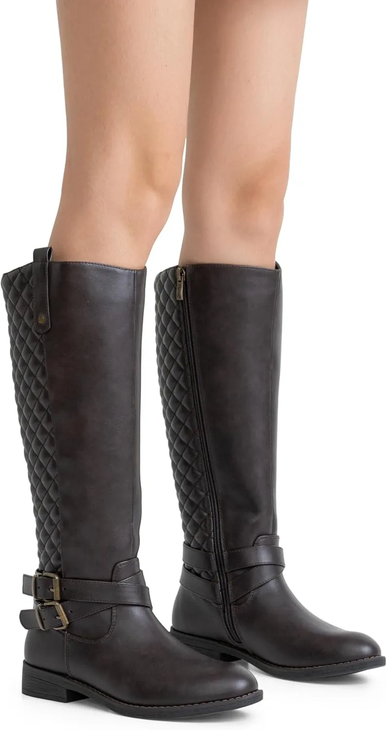 Vepose Women's 949 Knee High Boots,Tall Riding Boots Low Heel with Wide Calf