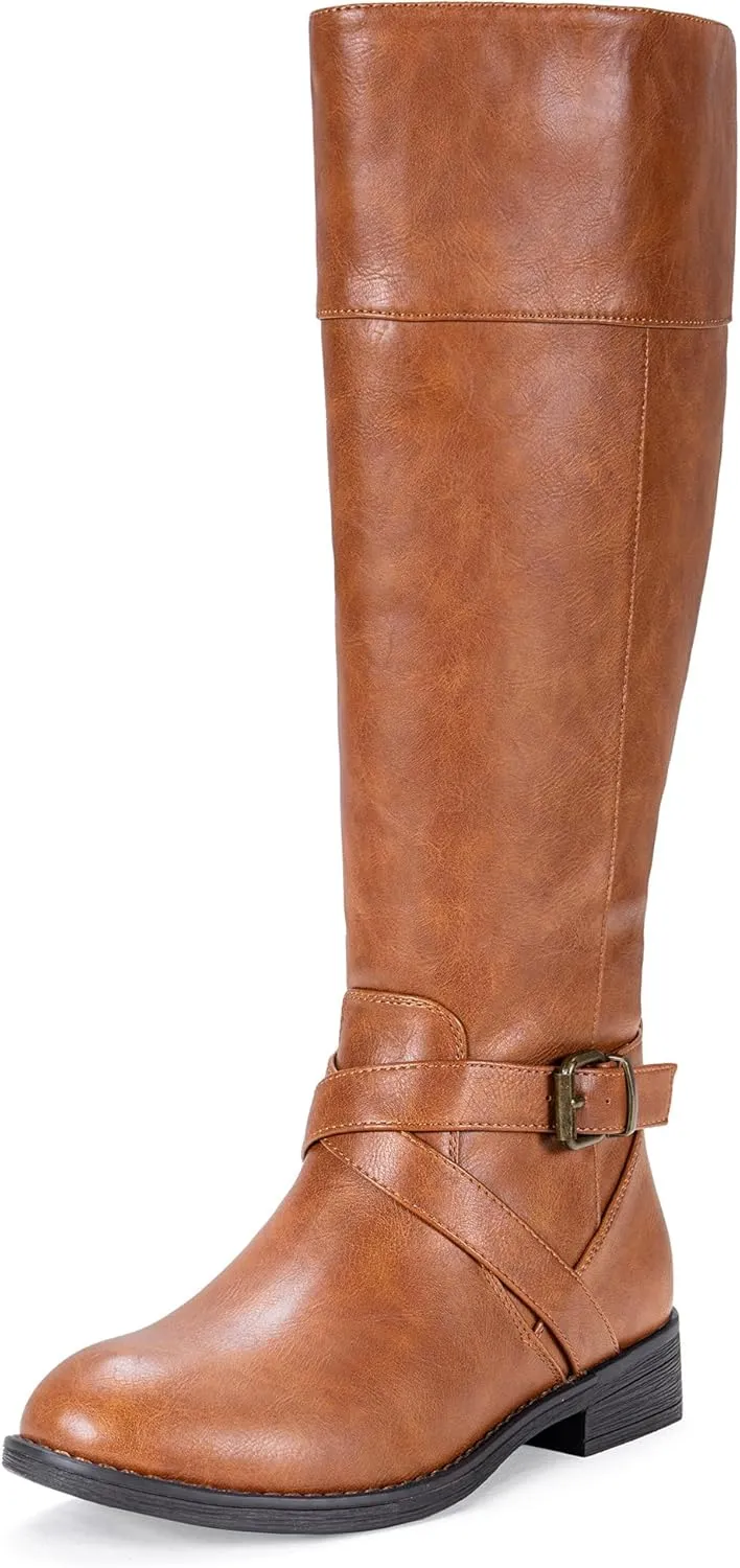 Vepose Women's 949 Knee High Boots,Tall Riding Boots Low Heel with Wide Calf