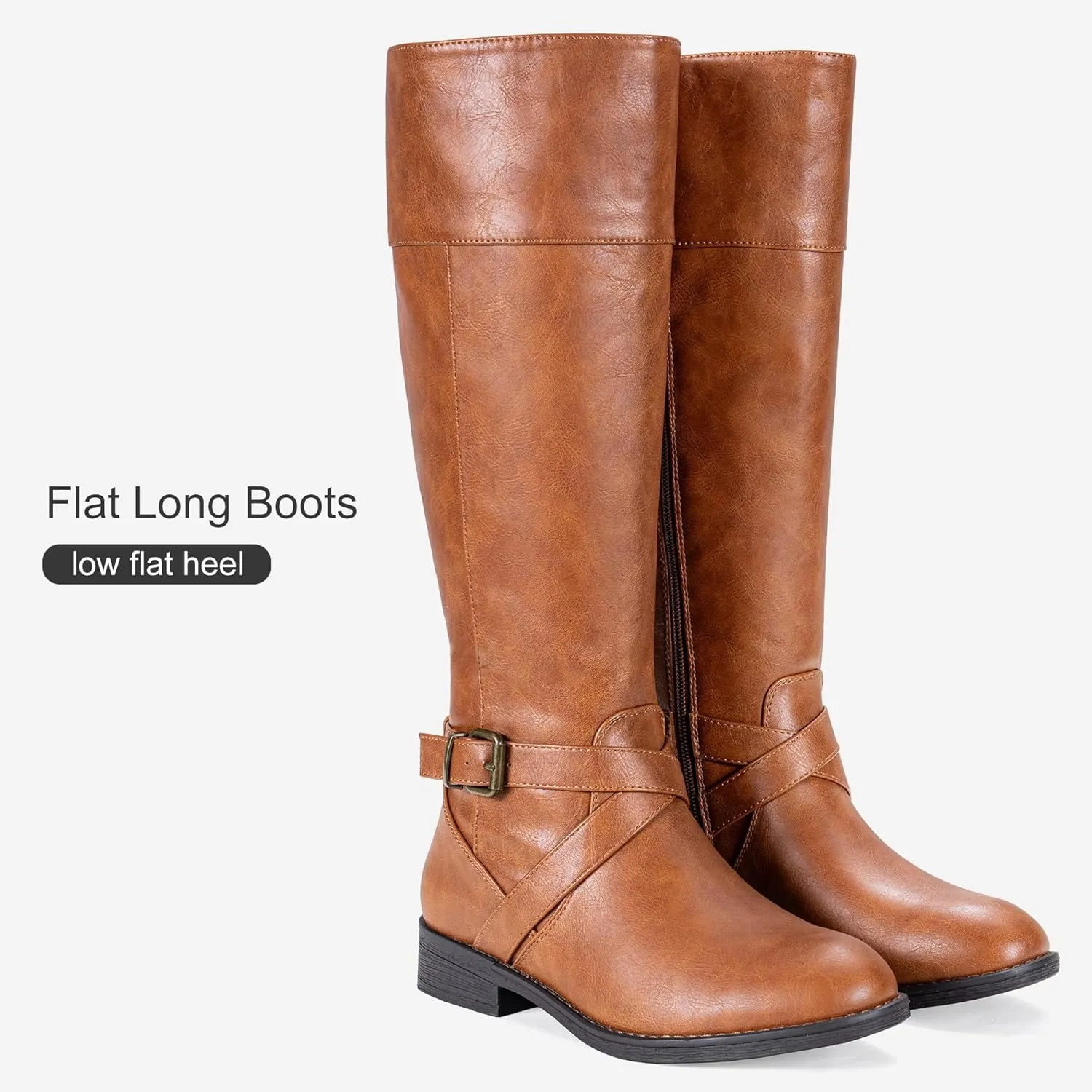 Vepose Women's 949 Knee High Boots,Tall Riding Boots Low Heel with Wide Calf