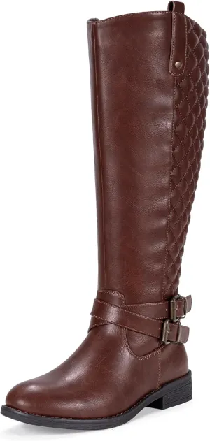 Vepose Women's 949 Knee High Boots,Tall Riding Boots Low Heel with Wide Calf