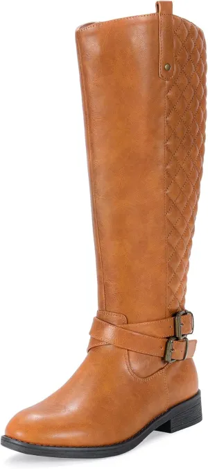Vepose Women's 949 Knee High Boots,Tall Riding Boots Low Heel with Wide Calf