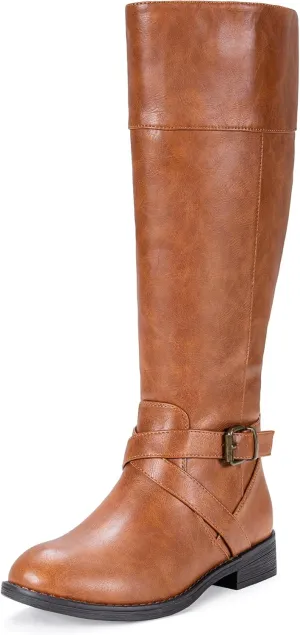 Vepose Women's 949 Knee High Boots,Tall Riding Boots Low Heel with Wide Calf