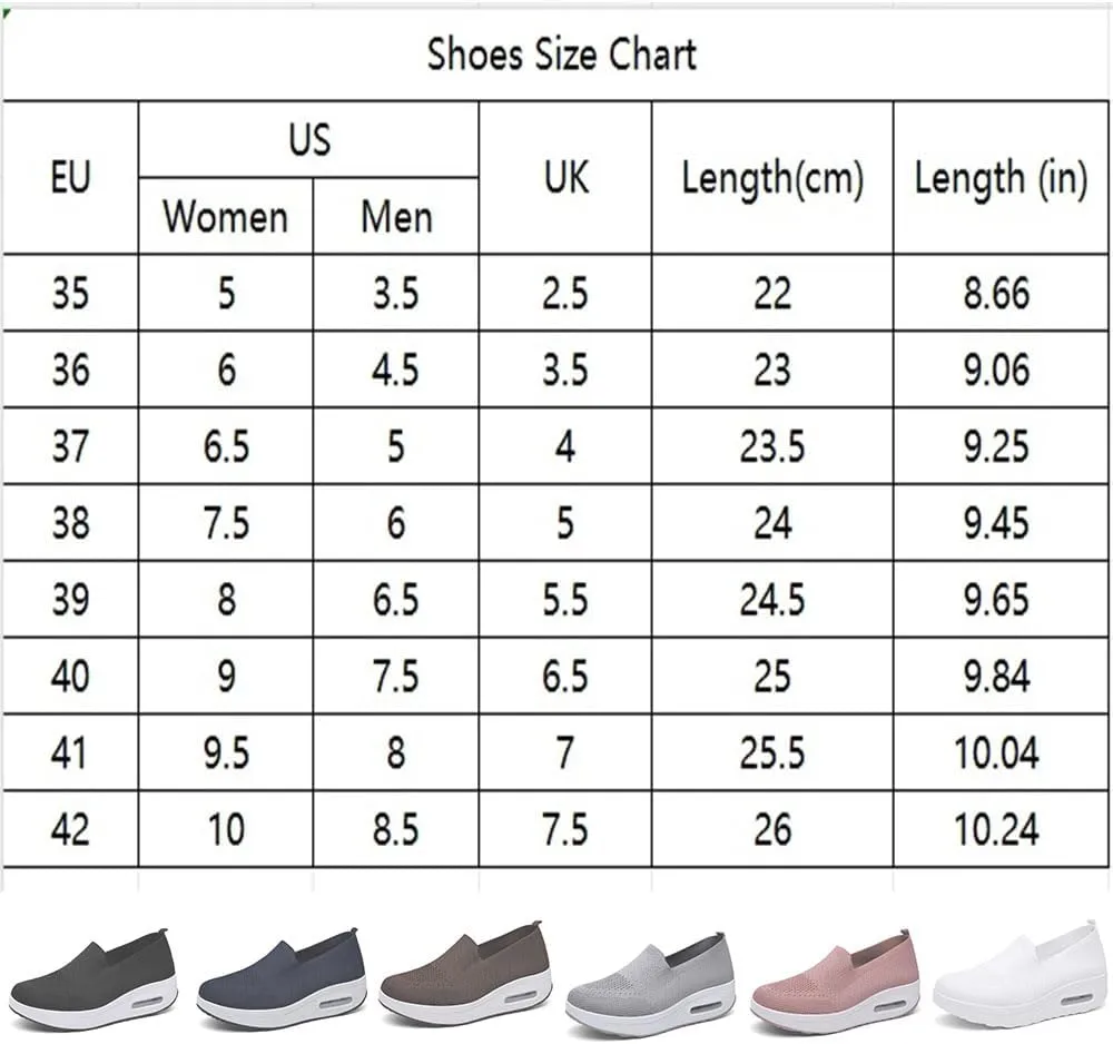 Vogany Orthopedic Sneakers Women, Mesh Platform Sneakers, Slip On Breathable Walking Shoes, Work Loafers with Arch Support
