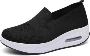 Vogany Orthopedic Sneakers Women, Mesh Platform Sneakers, Slip On Breathable Walking Shoes, Work Loafers with Arch Support