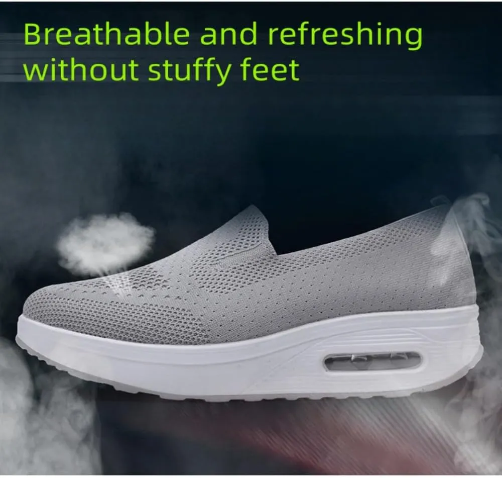 Vogany Orthopedic Sneakers Women, Mesh Platform Sneakers, Slip On Breathable Walking Shoes, Work Loafers with Arch Support
