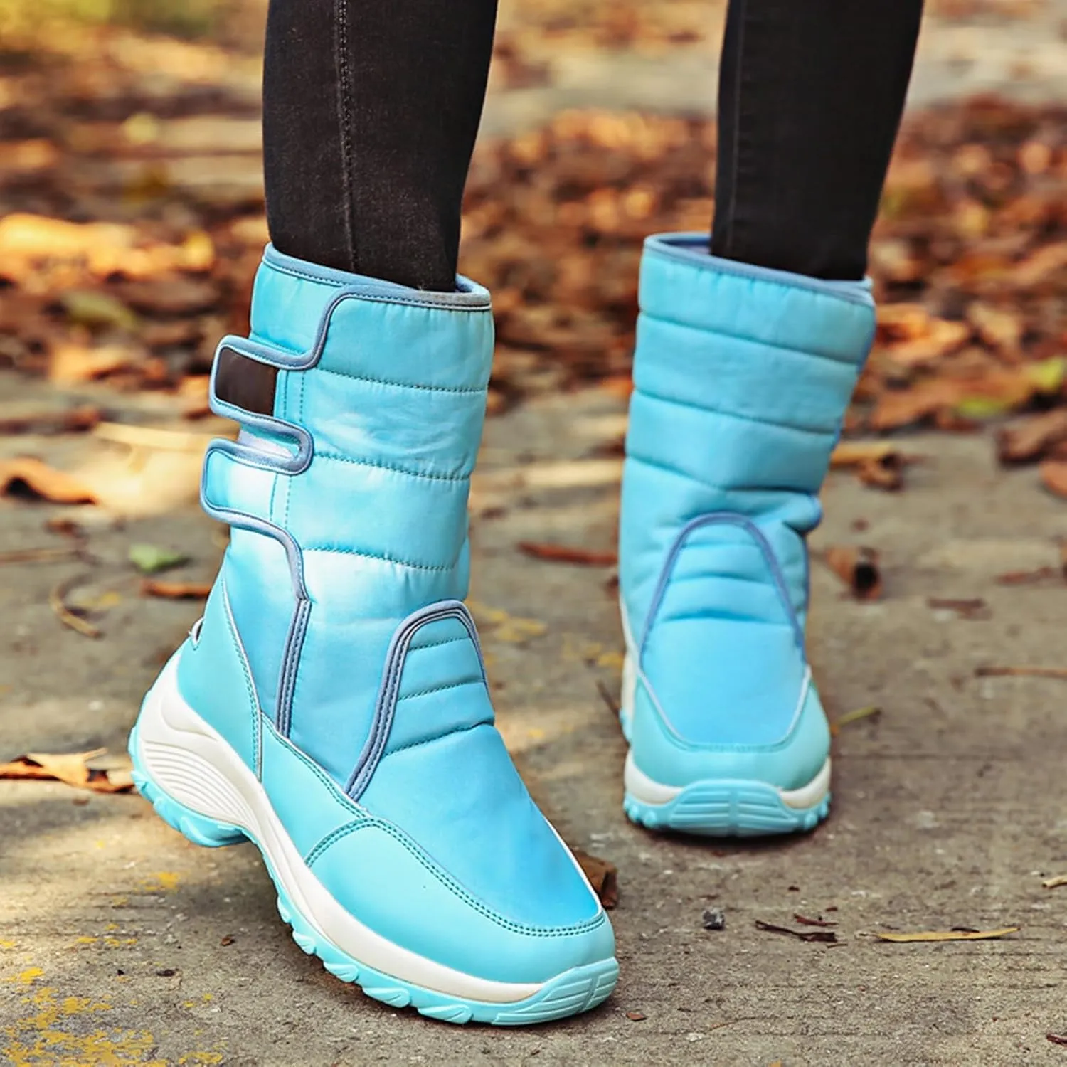 Warm Snow Boots for Women Winter High Top Bootie Anti-Slip Fur Lined Ankle Short Boots Waterproof Slip On Outdoor Shoes