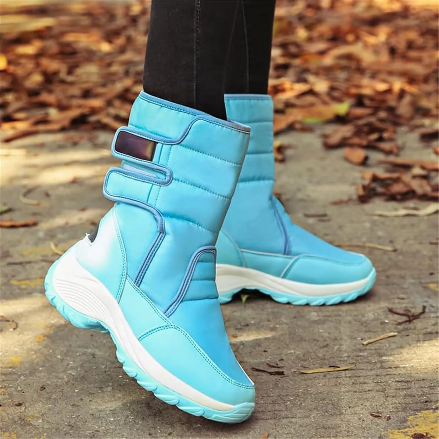 Warm Snow Boots for Women Winter High Top Bootie Anti-Slip Fur Lined Ankle Short Boots Waterproof Slip On Outdoor Shoes