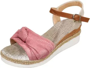 Wedge Sandals for Women Platform Wedge Heels Wide Width Comfortable Espadrilles for Women Open Toe Ankle Strap Wedges Heels Sandals Dressy Summer Fishmouth Slip On Lightweight Sandal