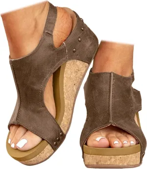 Wedge Sandals for Women,Platform Wedge Sandals Women,Open Toe Buckle Ankle Strap Espadrilles Flatform Wedge Sandal Dressy High Heeled Wedges Comfortable Casual Ladies Boho Beach Shoes Summer Vacation