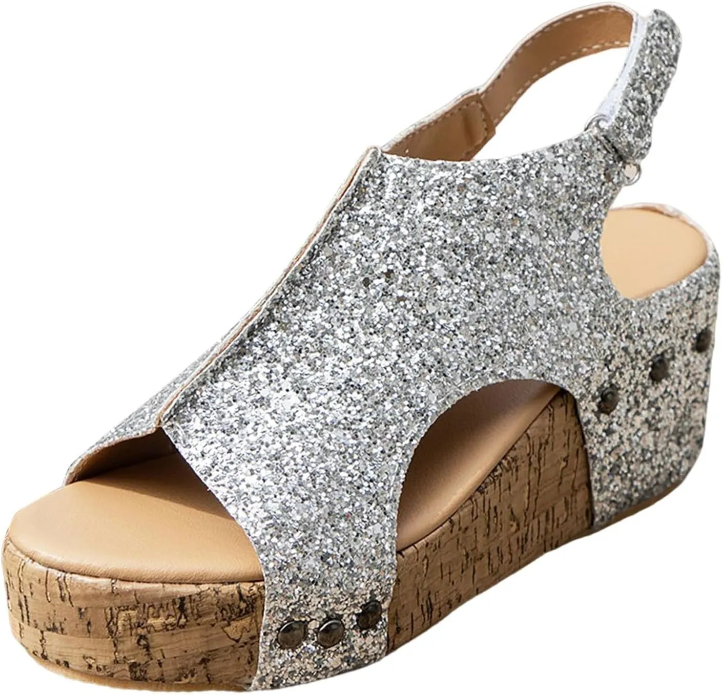 Wedge Sandals for Women,Platform Wedge Sandals Women,Open Toe Buckle Ankle Strap Espadrilles Flatform Wedge Sandal Dressy High Heeled Wedges Comfortable Casual Ladies Boho Beach Shoes Summer Vacation