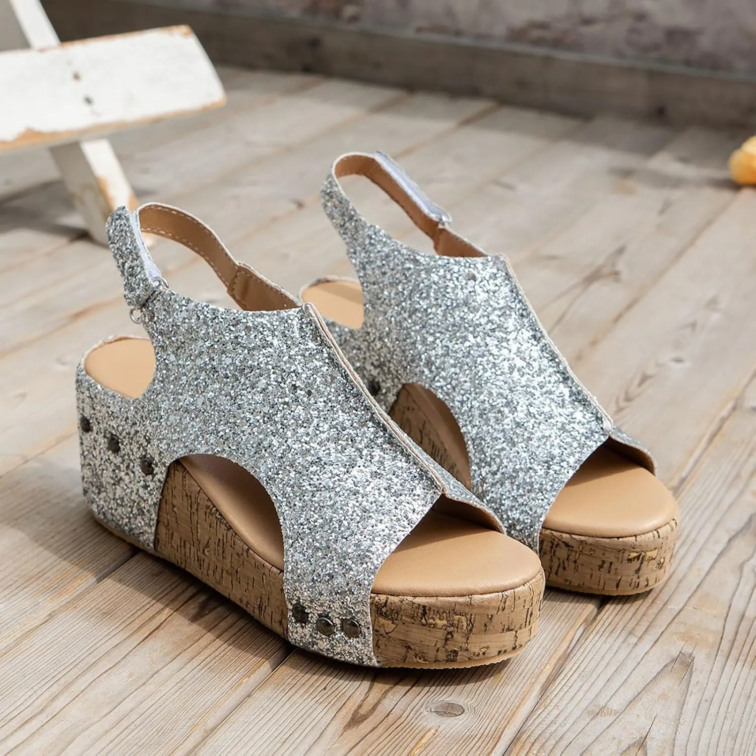 Wedge Sandals for Women,Platform Wedge Sandals Women,Open Toe Buckle Ankle Strap Espadrilles Flatform Wedge Sandal Dressy High Heeled Wedges Comfortable Casual Ladies Boho Beach Shoes Summer Vacation