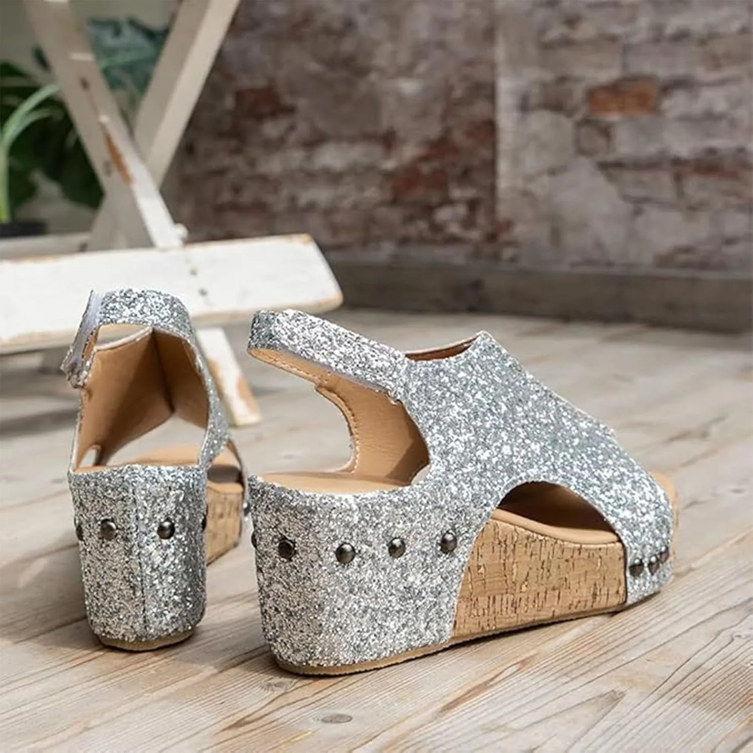 Wedge Sandals for Women,Platform Wedge Sandals Women,Open Toe Buckle Ankle Strap Espadrilles Flatform Wedge Sandal Dressy High Heeled Wedges Comfortable Casual Ladies Boho Beach Shoes Summer Vacation