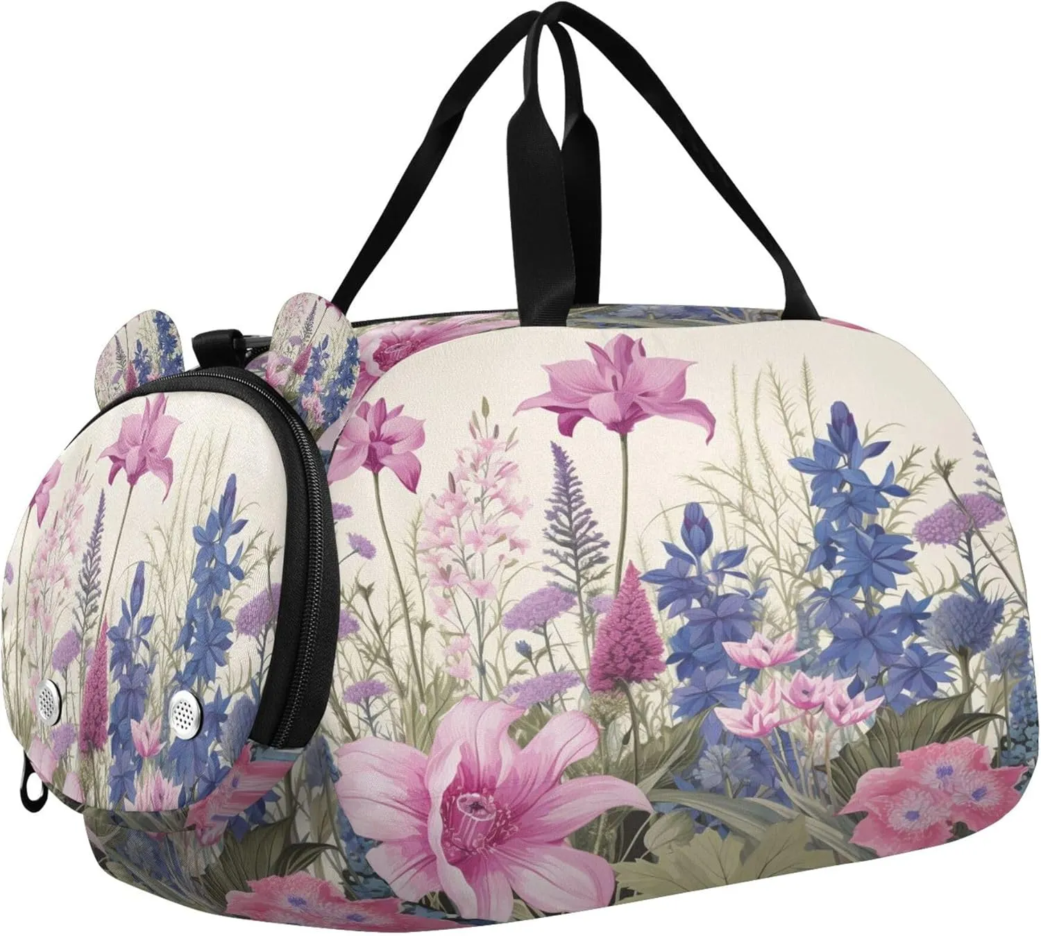 Wildflowers Youth Sports & Travel Duffle Bag with Shoe Compartment,Waterproof Gym Bag for Girls and Boys (Overnight Essentials Organizer)