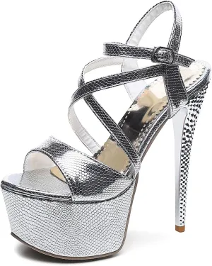 Women Fashion Stiletto High Heels Platform Sandals Open Toe Party Shoes