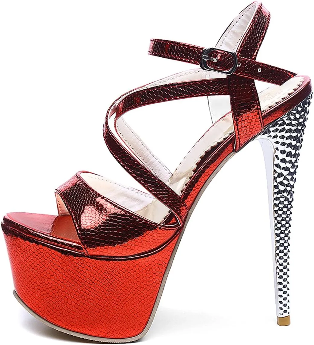 Women Fashion Stiletto High Heels Platform Sandals Open Toe Party Shoes