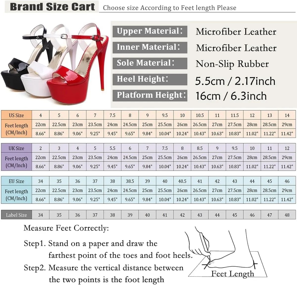Women Fashion Stiletto High Heels Platform Sandals Open Toe Party Shoes