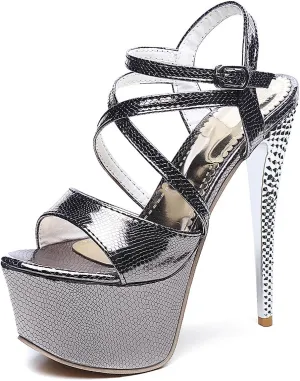Women Fashion Stiletto High Heels Platform Sandals Open Toe Party Shoes
