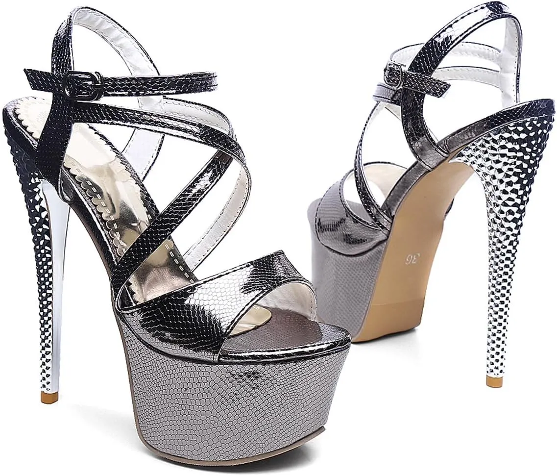 Women Fashion Stiletto High Heels Platform Sandals Open Toe Party Shoes