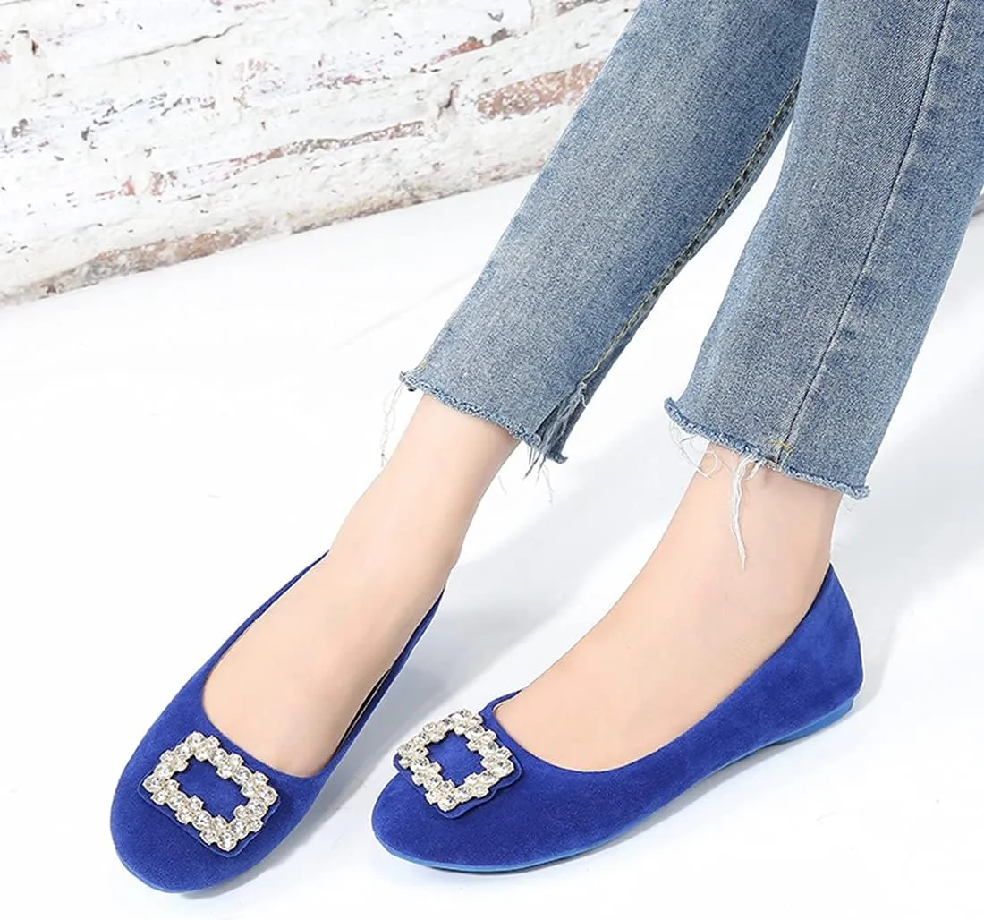 Women Loafers Flat Shoes Rhinestone Bow Summer Slip ons