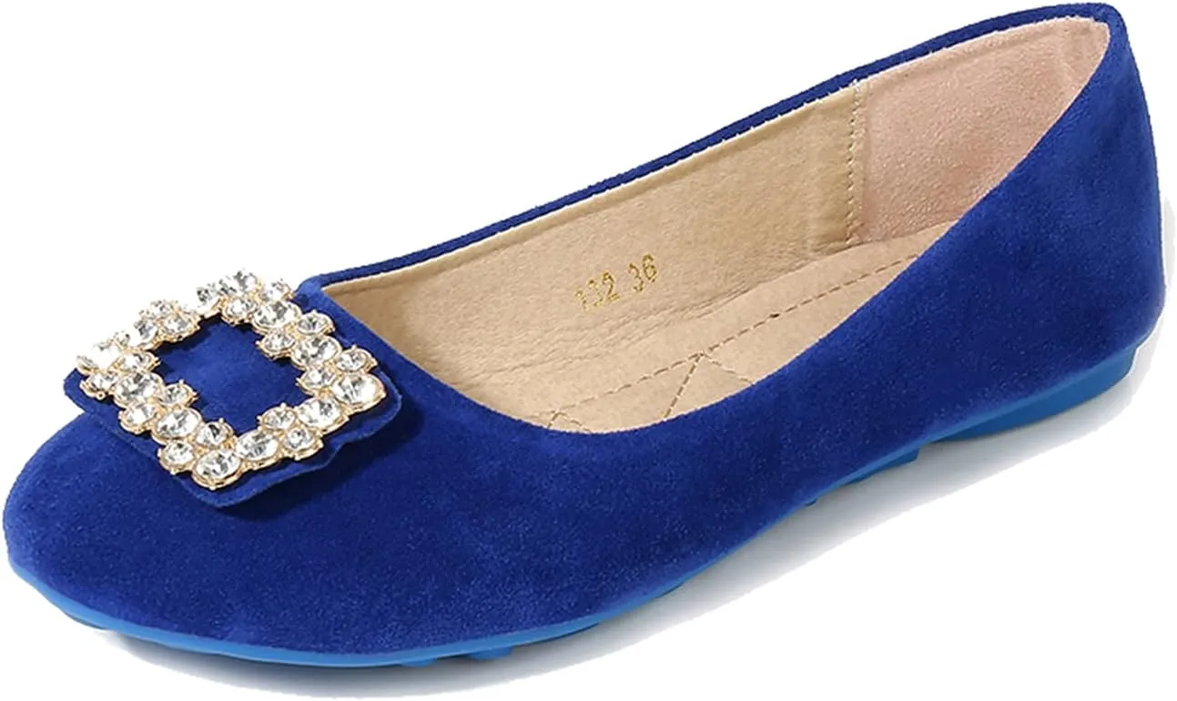 Women Loafers Flat Shoes Rhinestone Bow Summer Slip ons