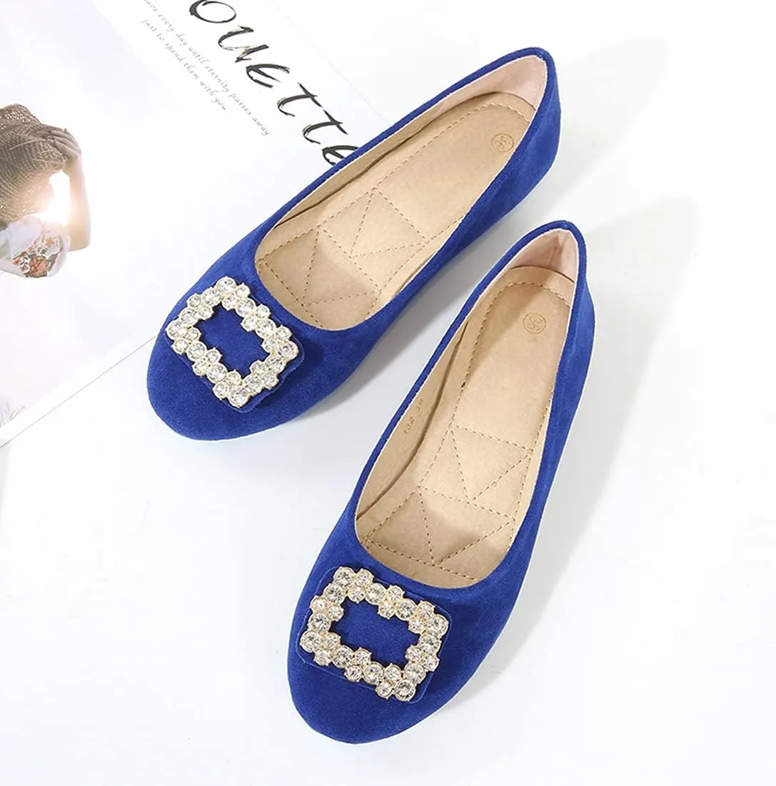 Women Loafers Flat Shoes Rhinestone Bow Summer Slip ons