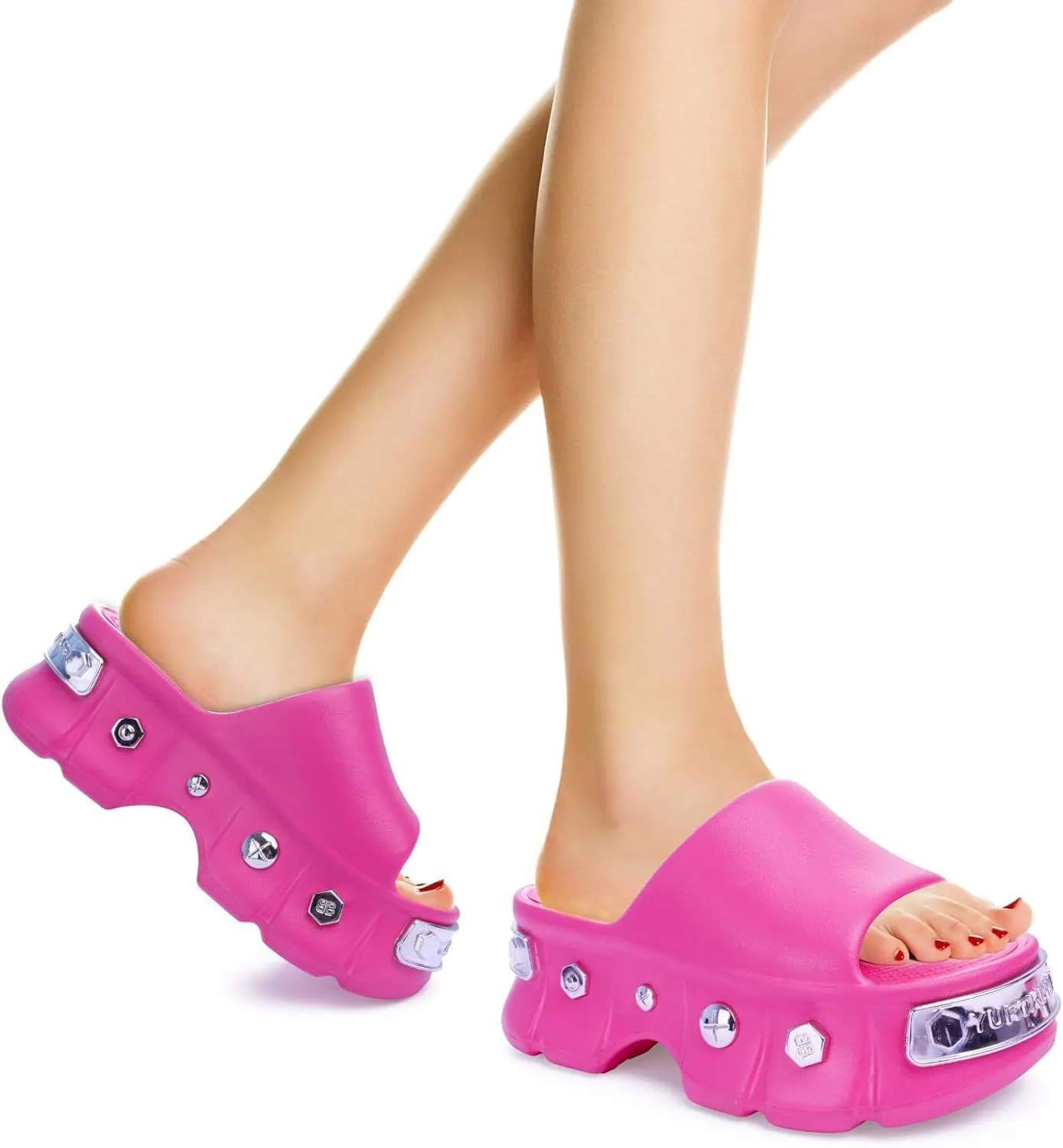 Women Platform Sandals Open Toe Chunky Flatform Slides Sandals Fashion Slip on Summer Beach Sandals Casual Dressy Female Platform Slides for Vacation Comfort Wedges Slide