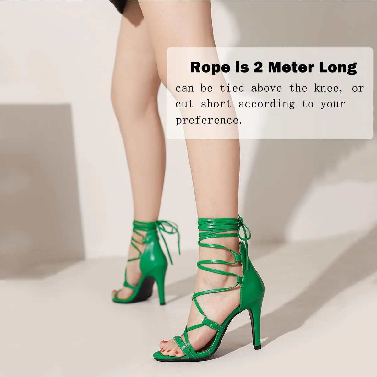 Women Sexy Leg Tie Up Sandals Knee High Stiletto High Heels Criss Cross Gladiator Sandals