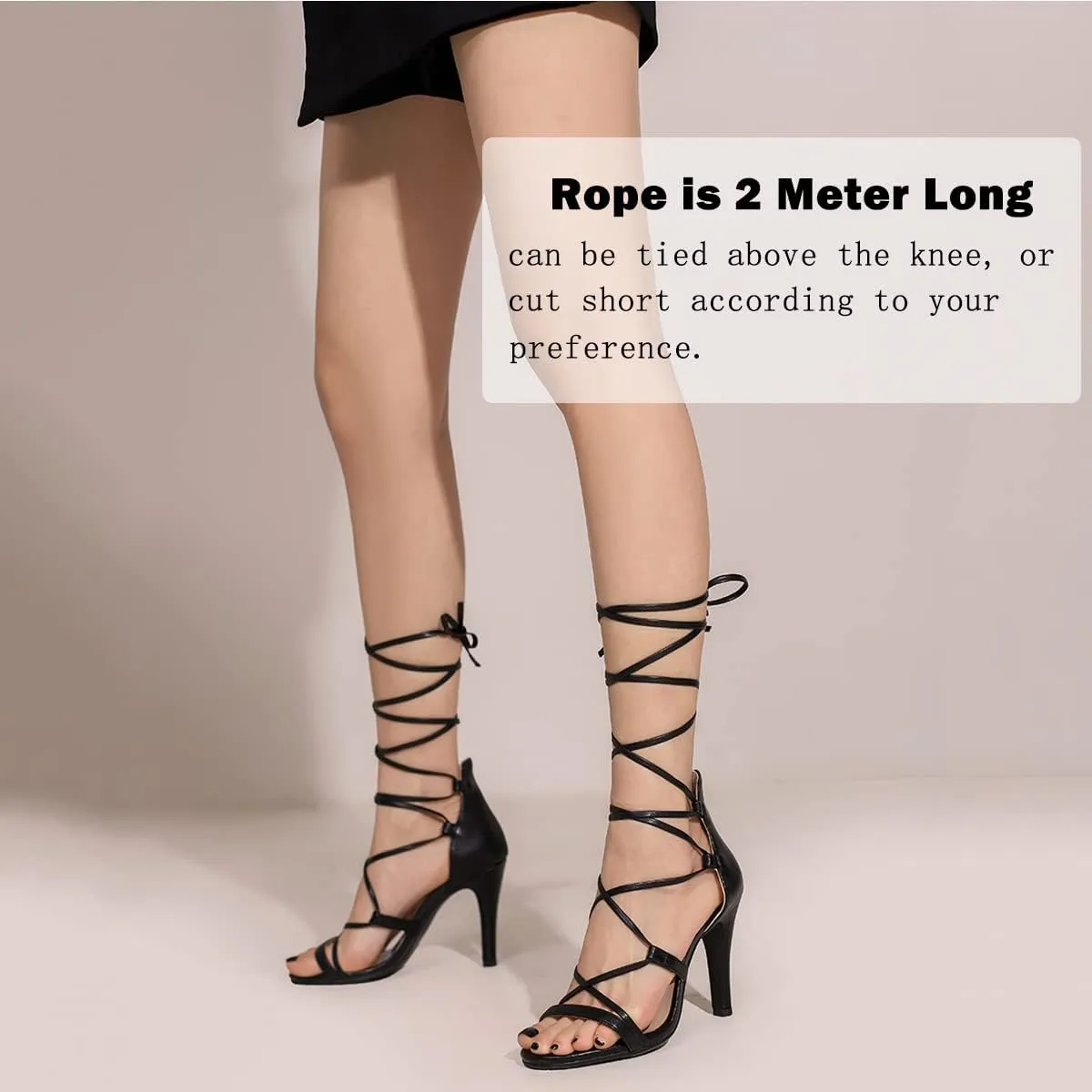 Women Sexy Leg Tie Up Sandals Knee High Stiletto High Heels Criss Cross Gladiator Sandals