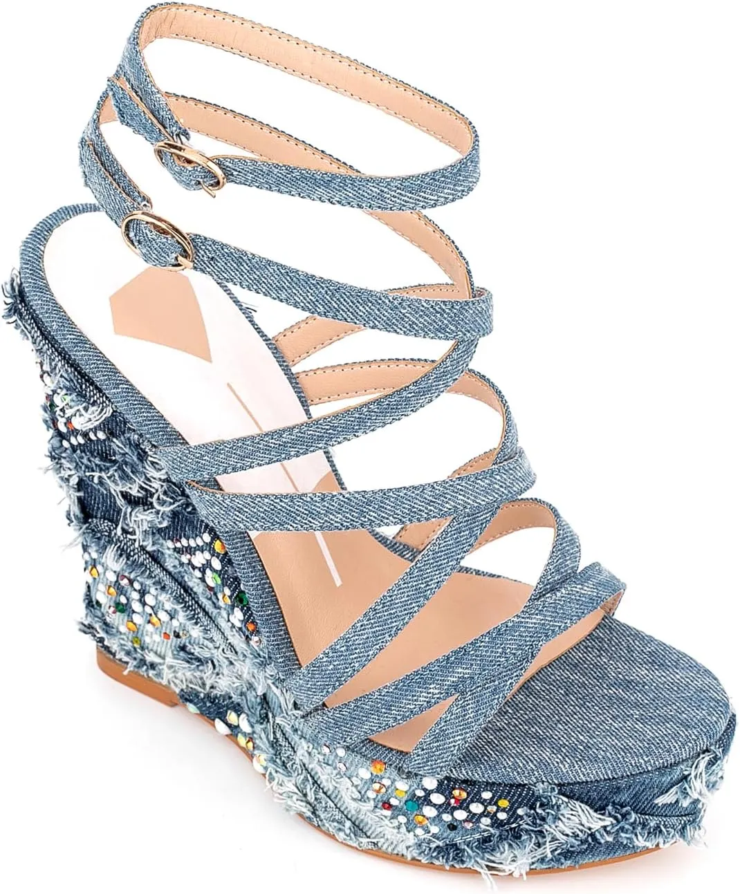 Women's Ankle Wrap Wedge Sandals Women's Cross Strap shoes Open Toe Height increase Sandals for Dressy Wedding and Party Women's shoes