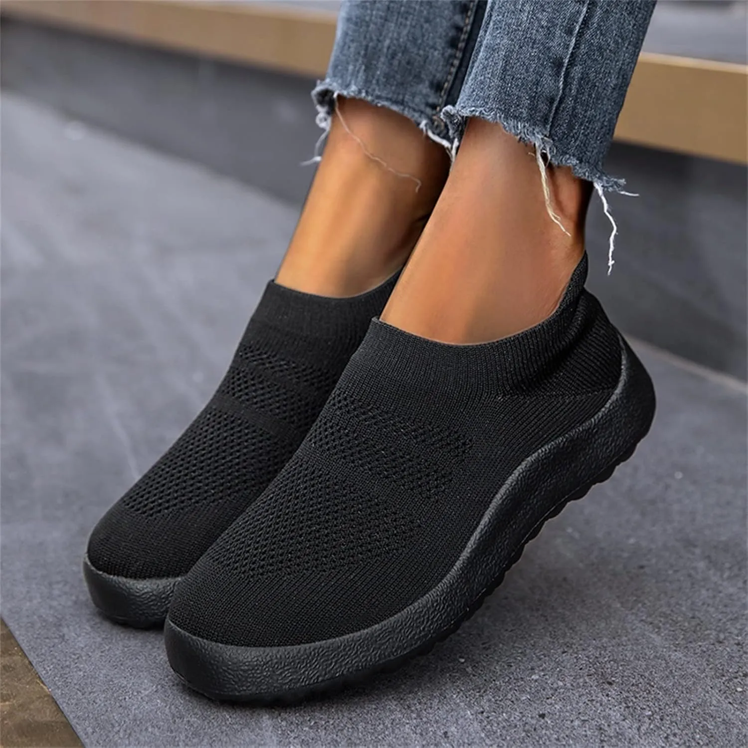 Women's Athletic Walking Shoes Slip On Casual Mesh Slip On Shoes Women Arch Support Ladies Shoes Casual Walking Sneakers Platform Tennis Shoe Loafers Shoe