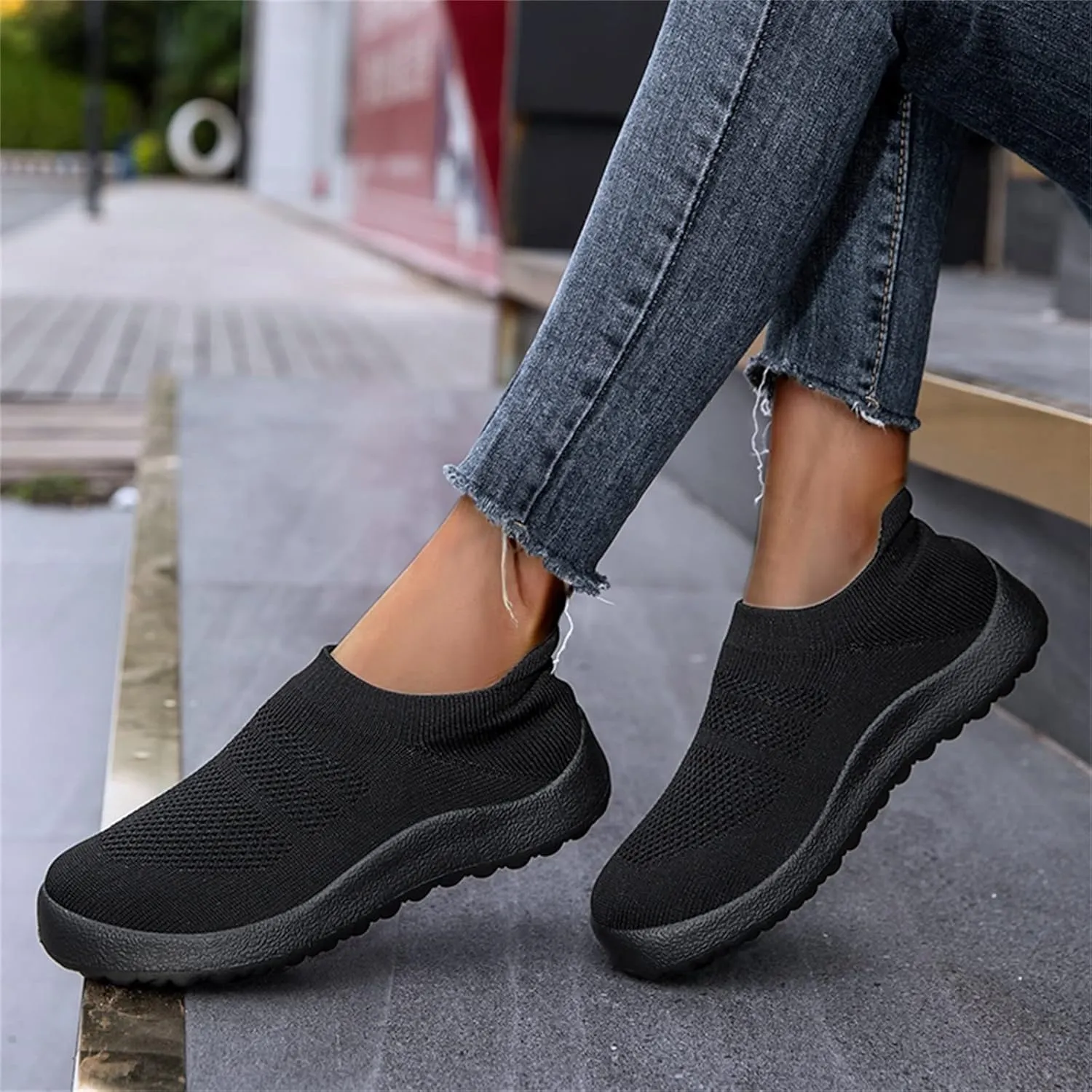 Women's Athletic Walking Shoes Slip On Casual Mesh Slip On Shoes Women Arch Support Ladies Shoes Casual Walking Sneakers Platform Tennis Shoe Loafers Shoe