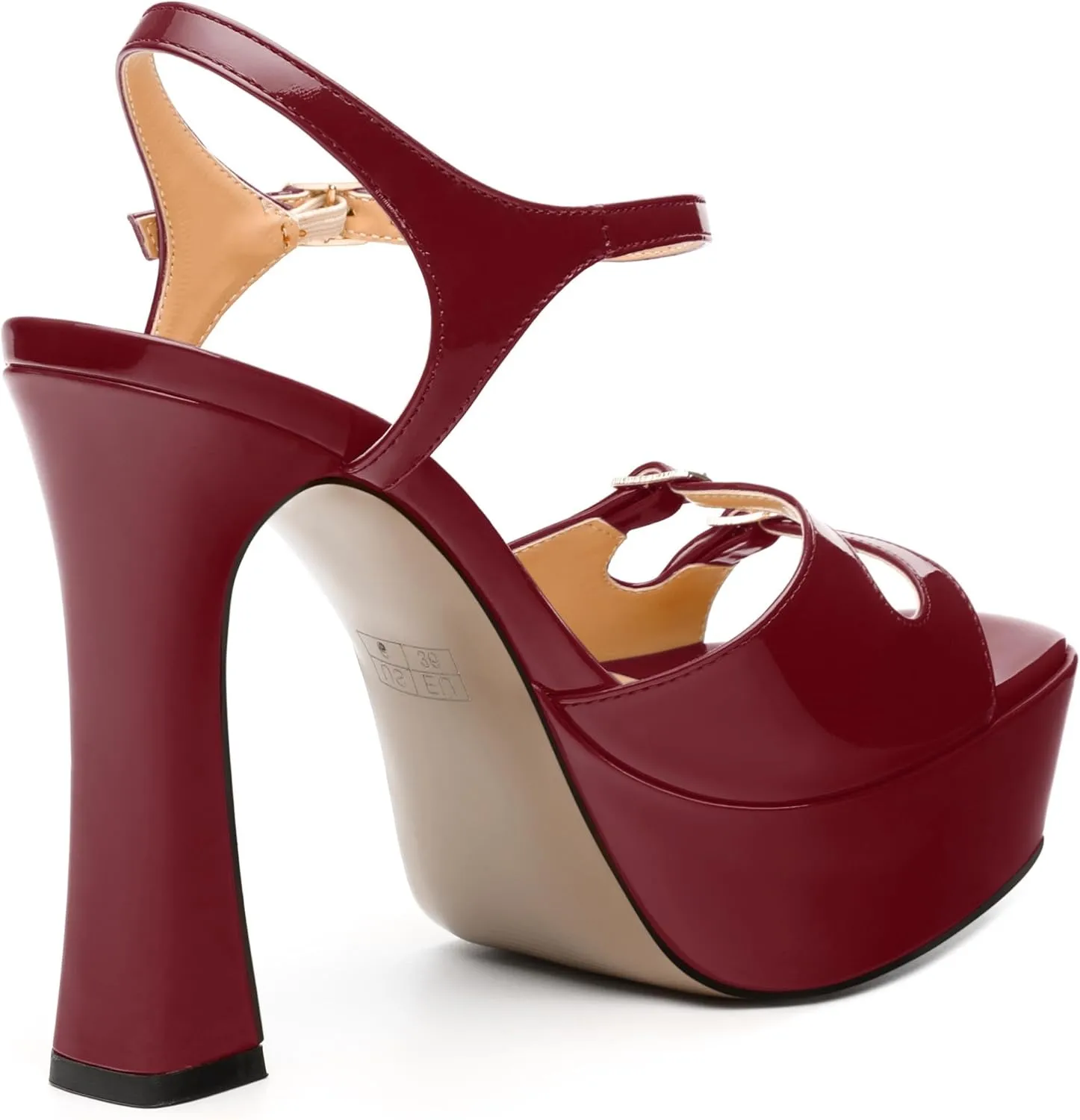 Women's High Heel Platform Sandals - Open Square Toe, Adjustable Buckle Ankle Strap, Versatile Party/Wedding/Daily Shoes