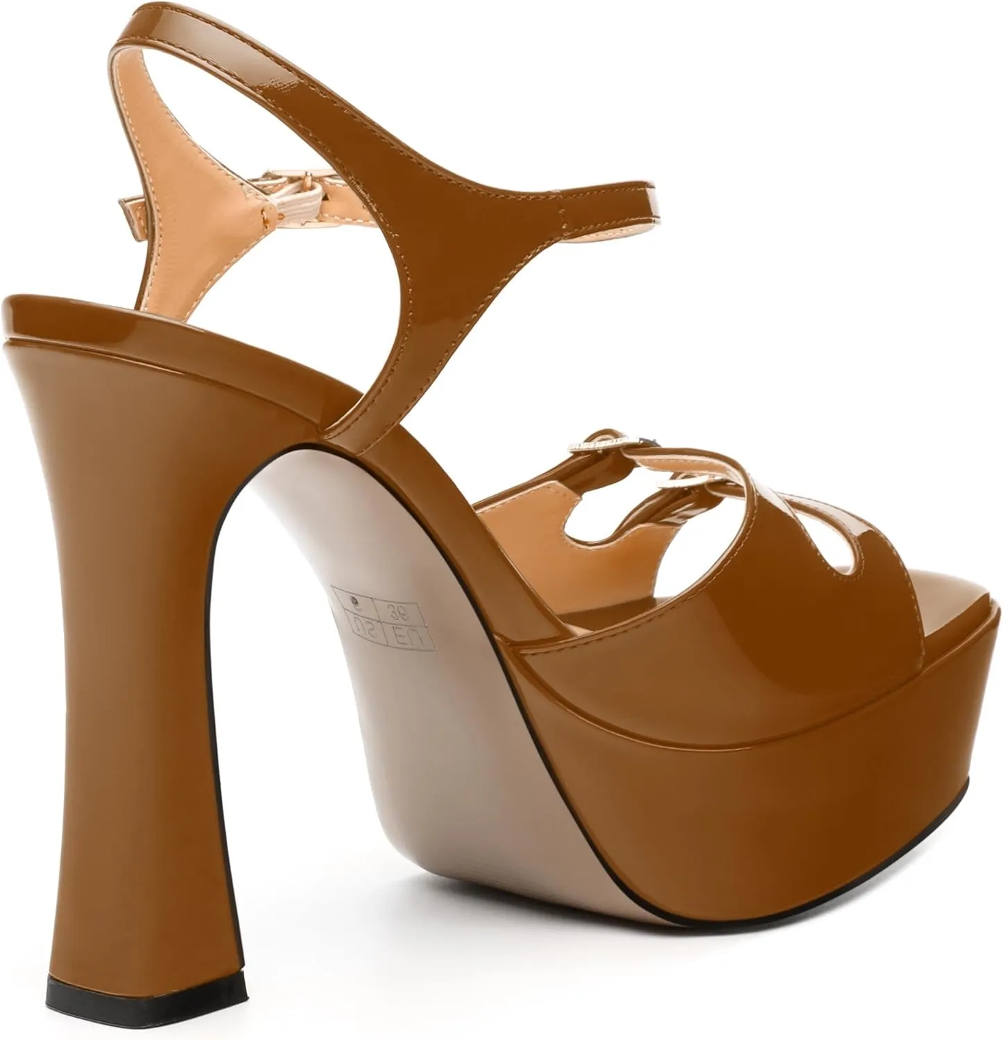 Women's High Heel Platform Sandals - Open Square Toe, Adjustable Buckle Ankle Strap, Versatile Party/Wedding/Daily Shoes