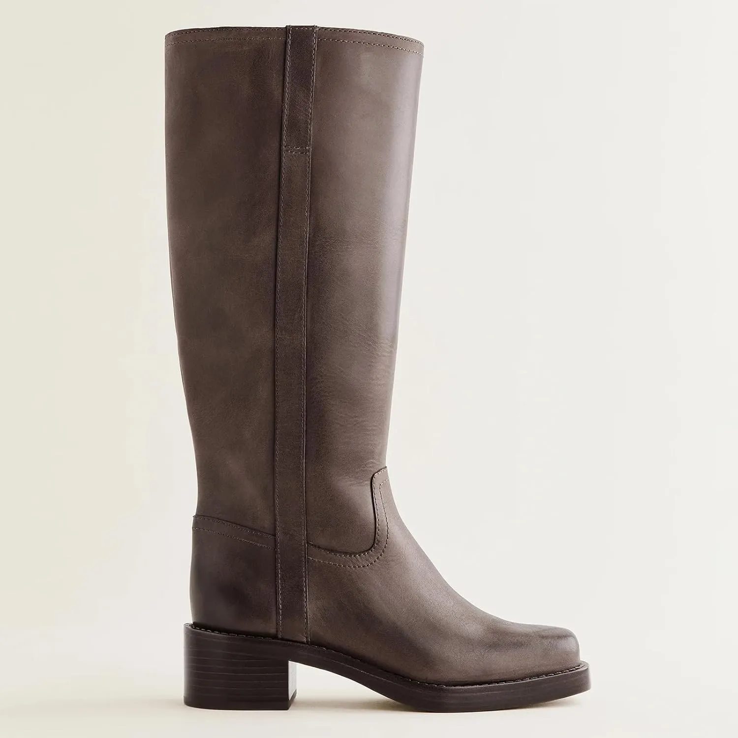 Women's Knee High Boots Chunky Heel Square Toe Riding Boots Pull On Heeled Boots Dress Tall Boots