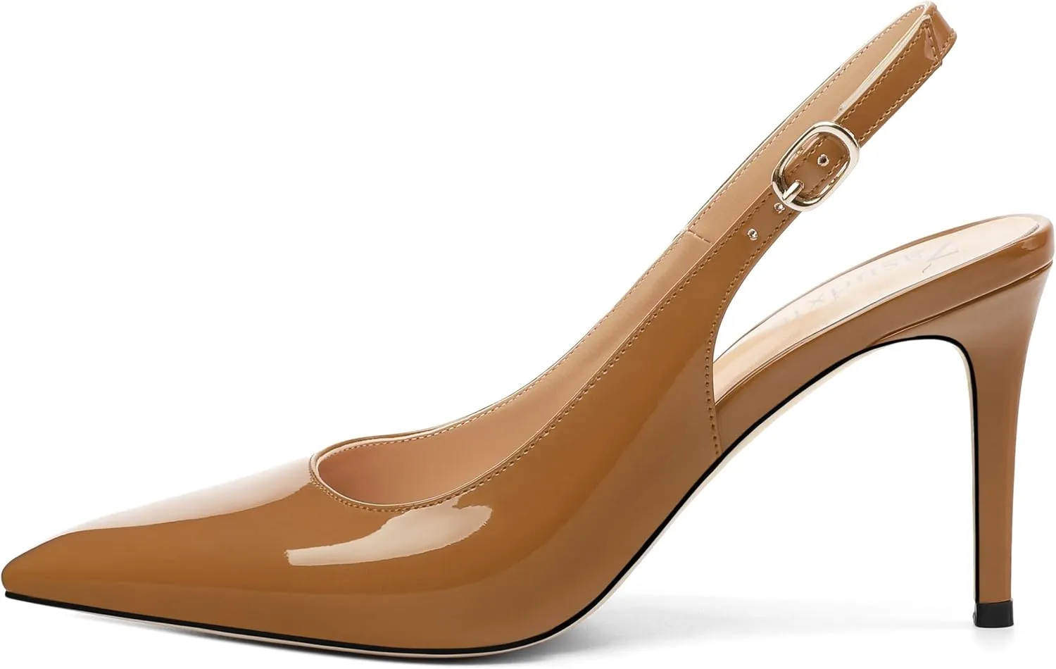 Womens Patent Leather Pointed Toe Slingback Heels, Women's Stiletto Pumps Slip-on High Heels Office Wedding Sandals Party Prom Dress Shoes