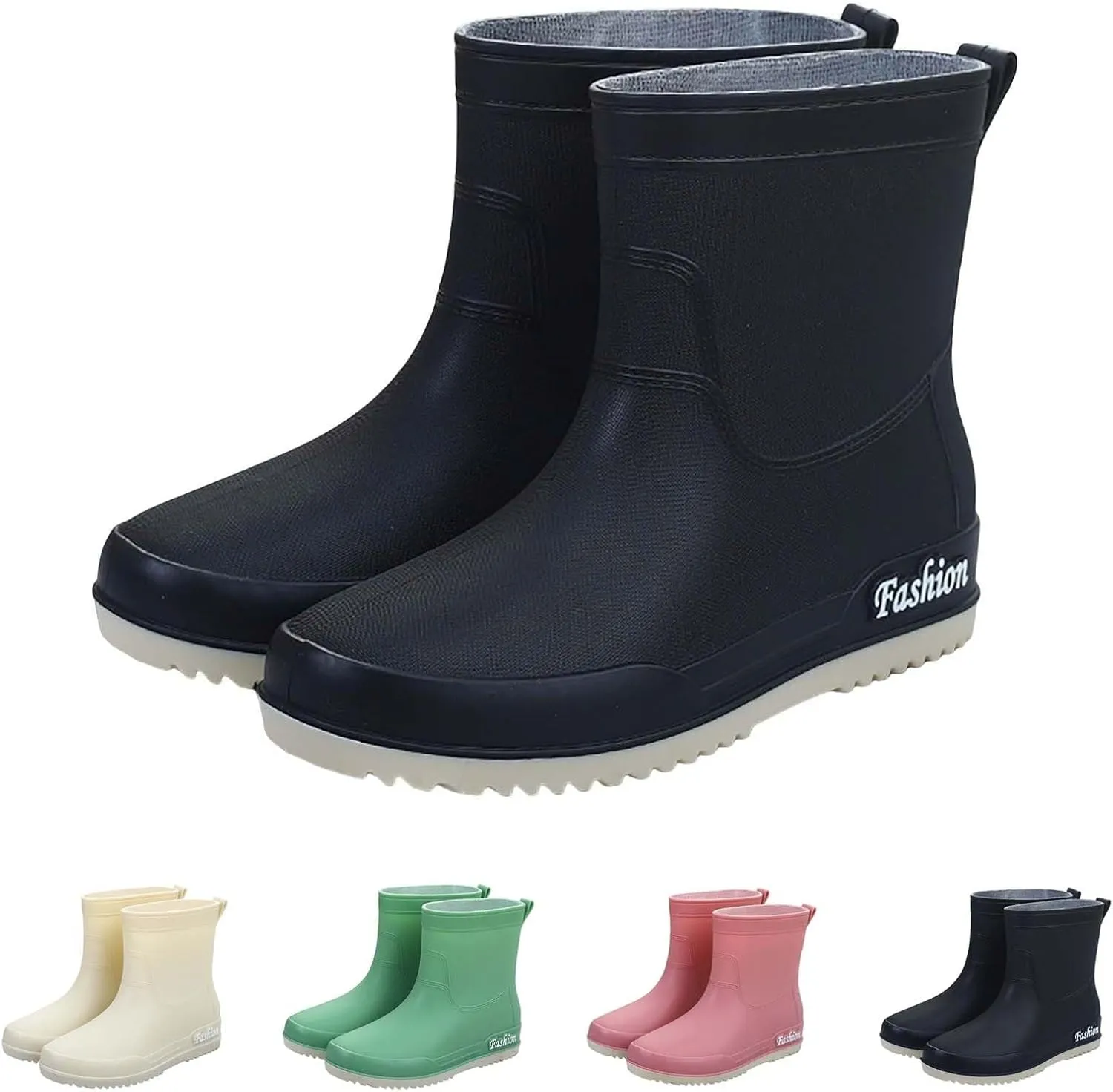 Womens Rain Boots Knee High Mens Grounded Footwear Black Booties Heels Barefoot Shoes Women's Mid Calf Rain Boots Waterproof Lightweight Womens Winter Boots