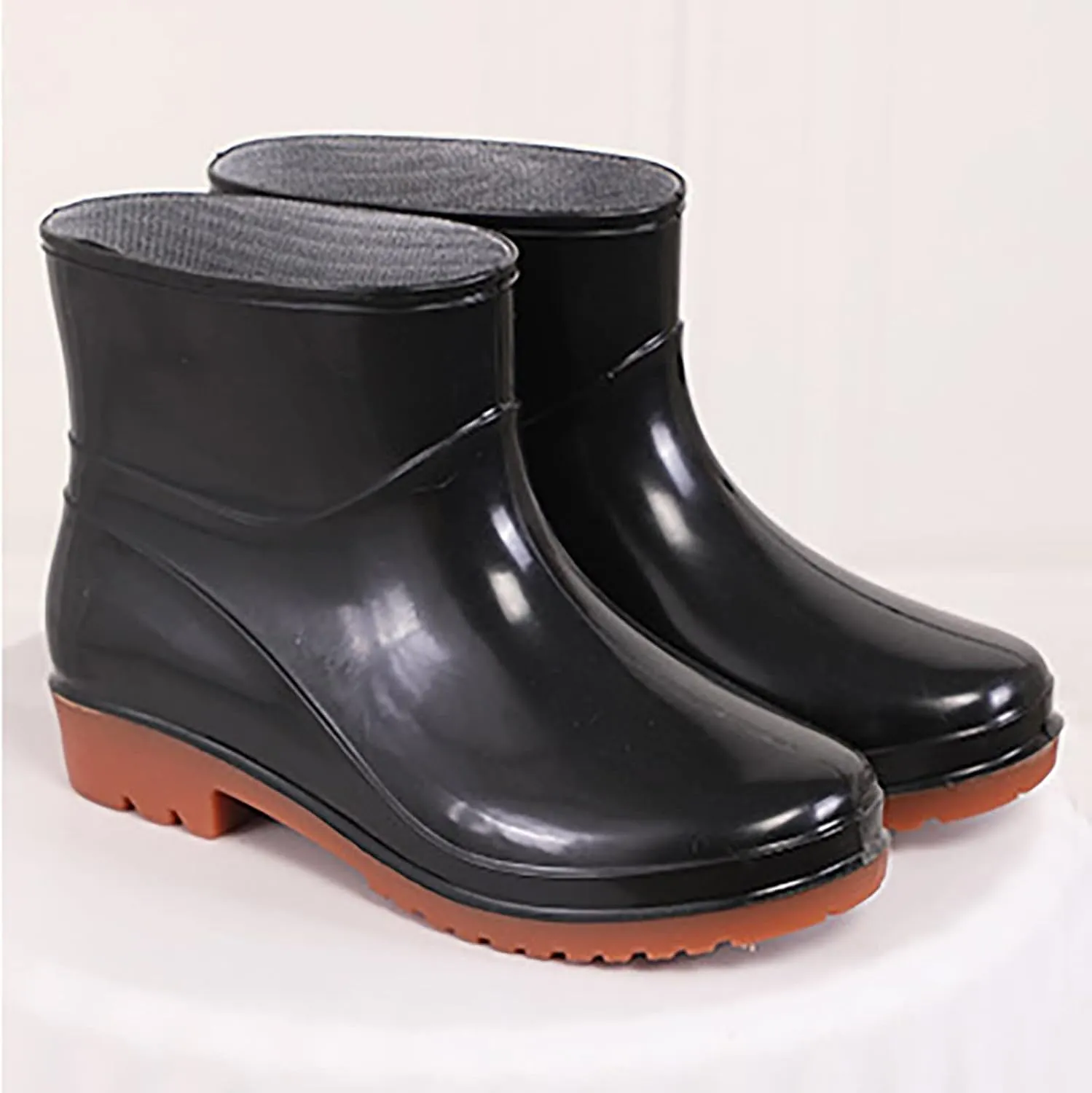 Womens Rain Boots Wide Mens Grounded Footwear Boots Ankle Booties Heels Non Slip Work Barefoot Shoes Mid Calf Rain Boots for Women,Waterproof Garden Knee High Boots