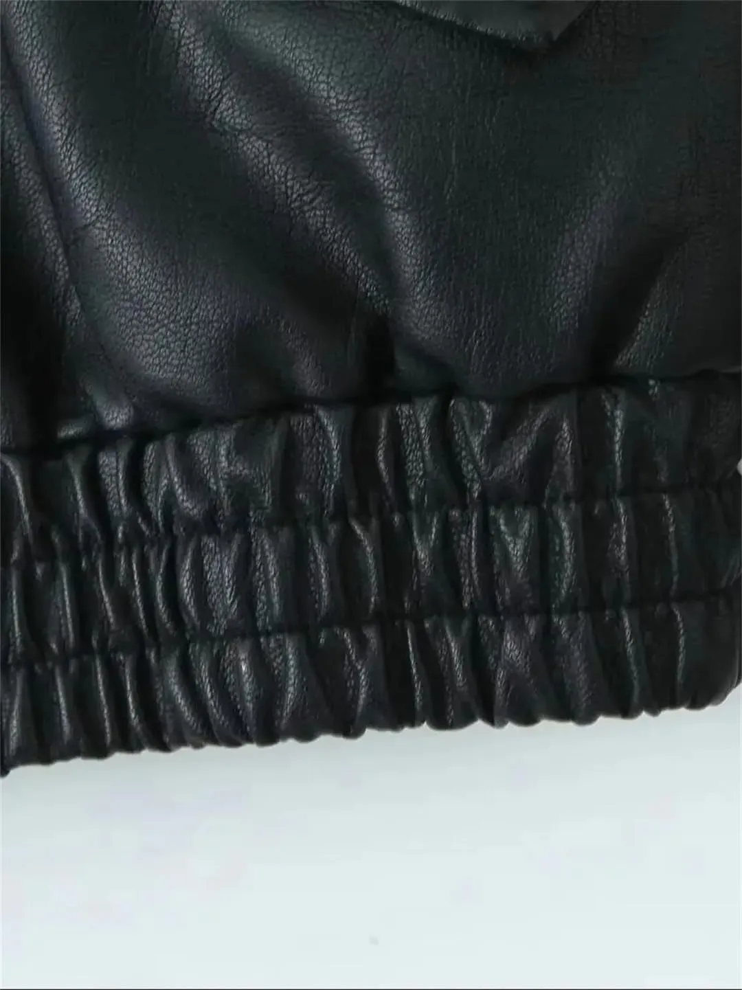 Women’S Retro Loose Black PU Faux Leather Jacket Moto Biker Coat With Drop-Shoulder Sleeves And Vintage Zippers