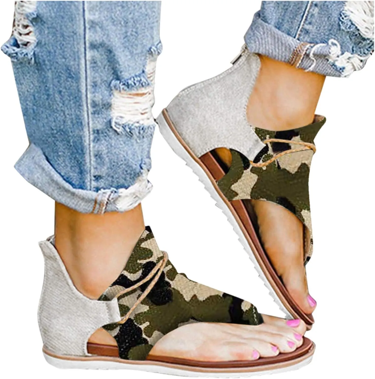 Women's Sandals Slip on Comfortable Slippers for Women Indoor and Outdoor Retro Large Size Summer Mules Shoes