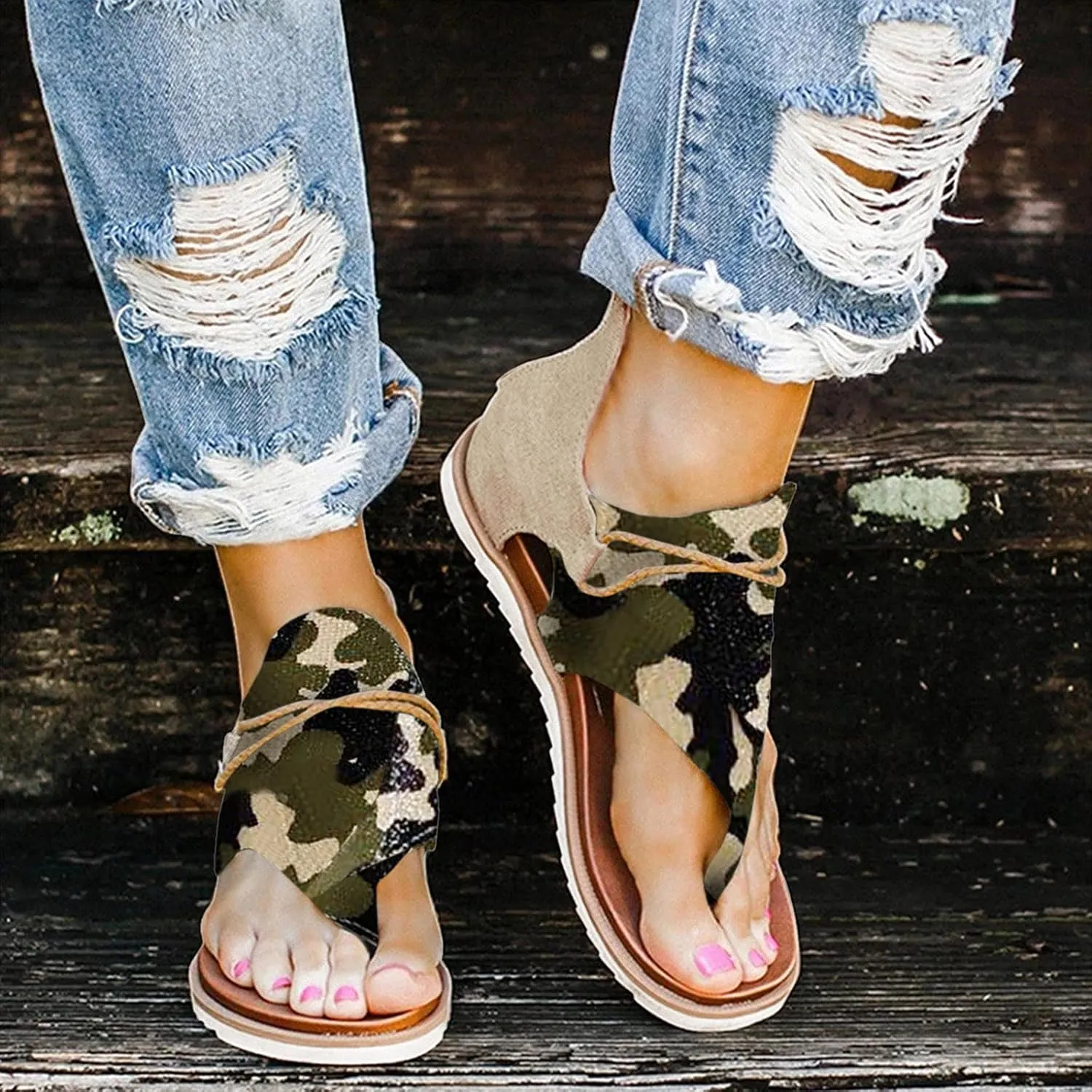 Women's Sandals Slip on Comfortable Slippers for Women Indoor and Outdoor Retro Large Size Summer Mules Shoes