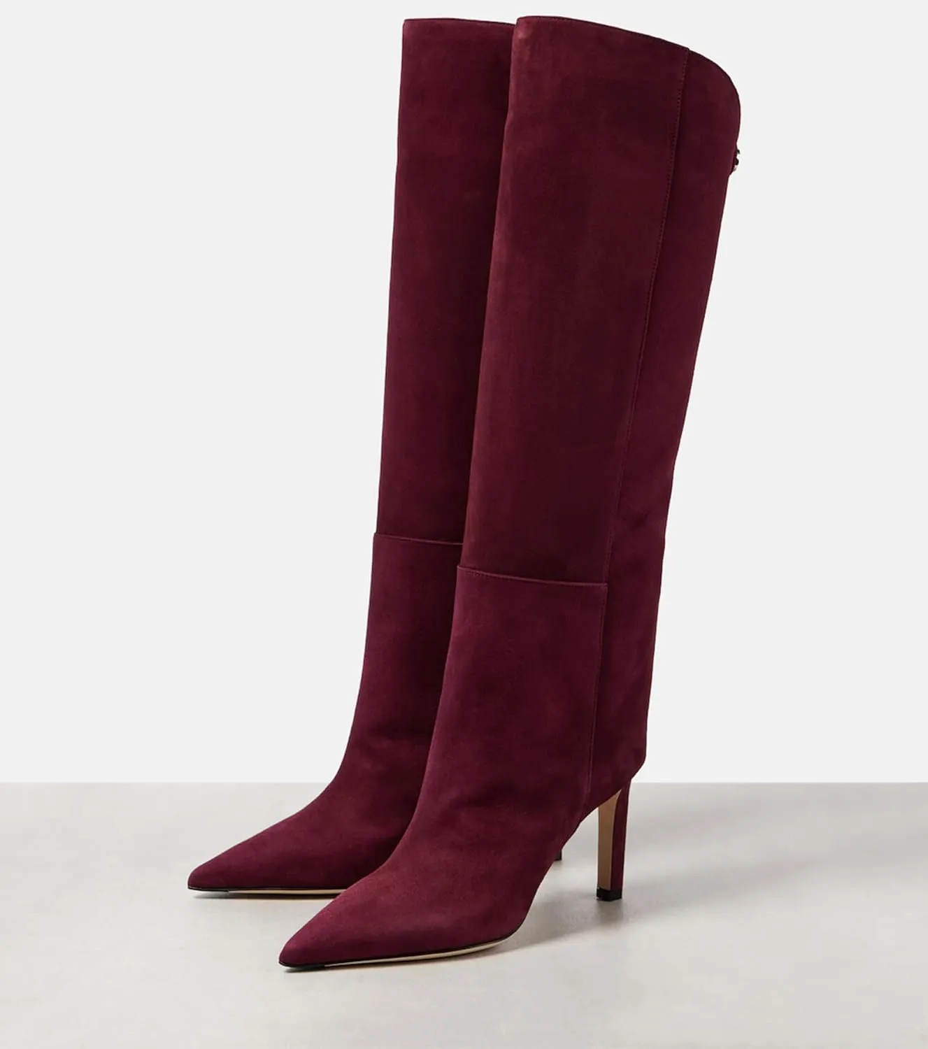 Women's Sexy Knee High Boots Stiletto Pointed Toe Tall Boots Wide Calf Leather Riding Boots Winter