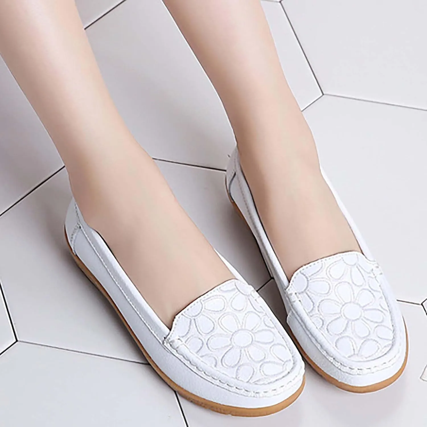 Women's Shoes Casual Dressy Soft Sole Slip On Chunky Loafers Shoes Cute Comfortable Casual Business Work Flats