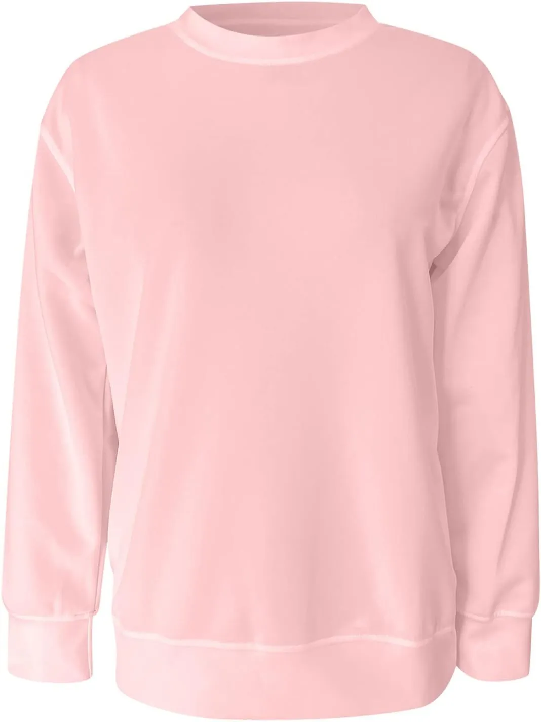Women's Spring Casual Long Sleeve Sweatshirts Color Block/Solid/Gradient Lightweight Crew Neck Pullover Loose Fit Tunic Tops