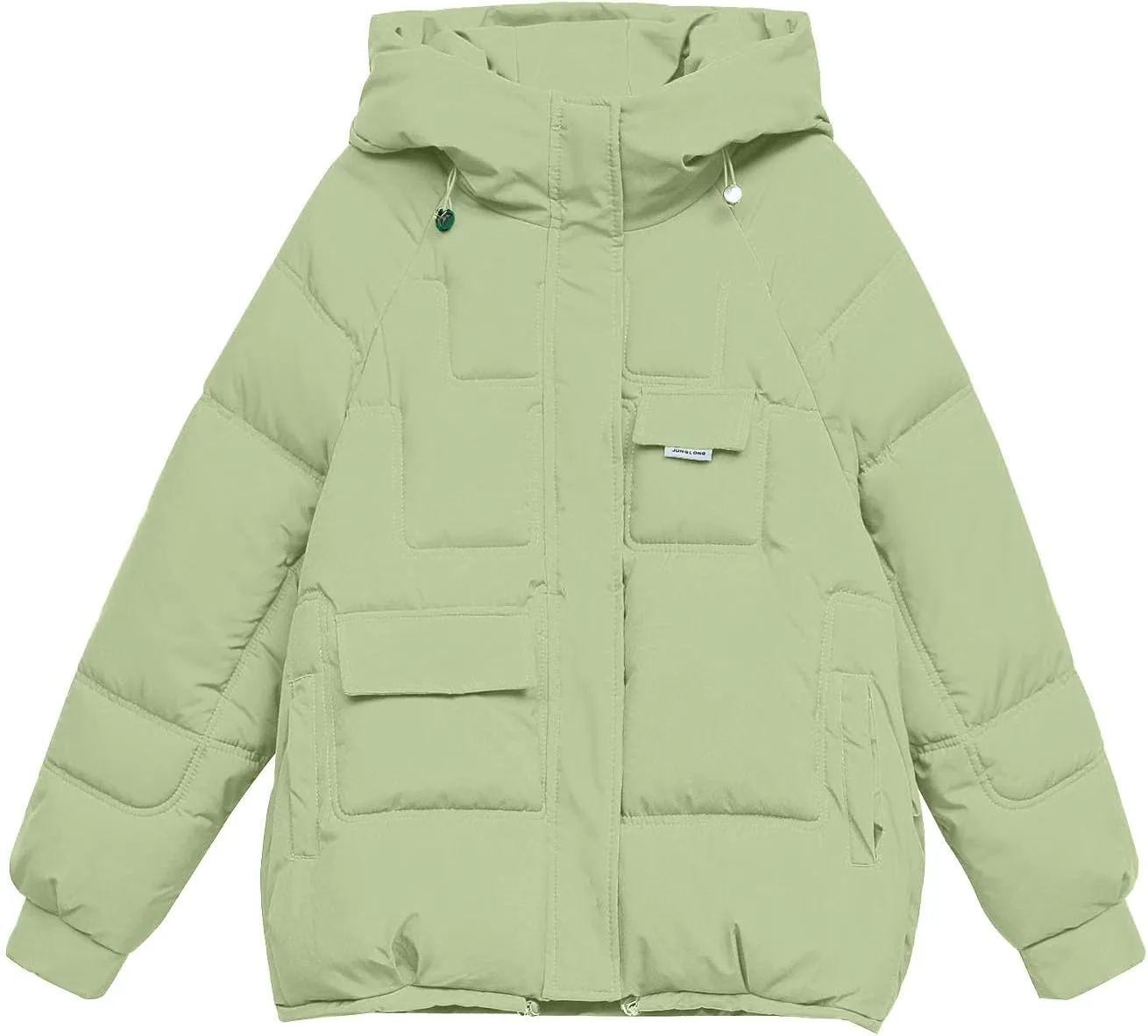 Women's Winter Coats Cropped Puffer Jackets Zip Up Stand Collar Padded Warm Trendy Short Down Jacket Outwear